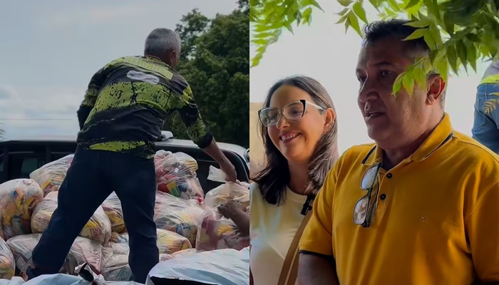  Prefeito Marcos Palmeira e Secretária Karla Sumaia distribuem cestas básicas na Zona Rural de Remanso